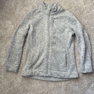 Women’s heather grey fleece zip up